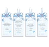 Mareli - Set van 4 bladwijzers, gastgeschenken, plaatskaarten, doop, lichtblauw