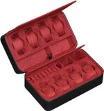 OEM ROTHWELL Reiskoffer voor 8 horloges, zonnebrillen, ringen en manchetknoppen (zwart/rood)