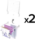 Foxydry 2x Foxydry Fold – Étagères murales pliantes pour salle de bain, balcon et terrasse