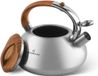 Sans marque Bouilloire pour plaque de cuisson à induction et gaz - Bouilloire de camping 3,0 litres argent-brun