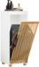 SoBuy Staande Badkamerkast, Badkamermeubel met 1 Kantelbare Wasmand et Bamboe Deur, 32x33x85 cm, BZR126-W