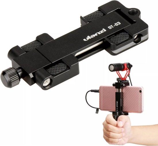 Ulanzi ST-03 Mini Smartphone Statief Mount Adapter met Koude Schoen, Mobiele Telefoon Houder Mount Arca Quick Release Plaat voor iPhone 11 Pro Max SE 2020 XR 8 Plus Samsung Galaxy S20 Ultra HUAWEI,