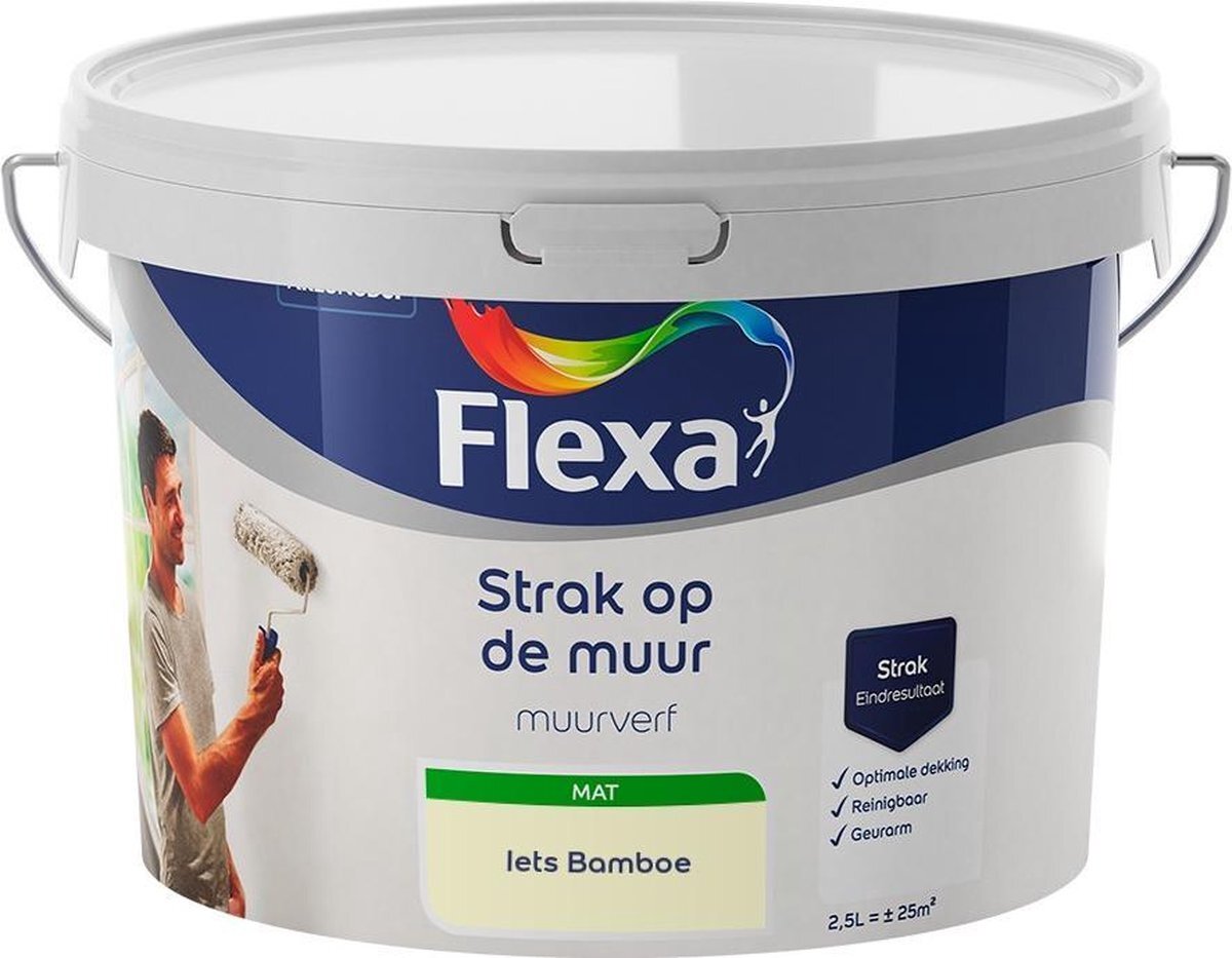 FLEXA - Strak op de muur - Muurverf - Mengcollectie - Iets Bamboe - 2,5 liter