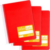 Grafoplás 98537351 schoolschrift, A5, linnen, 2,5 mm, polypropyleen omslag, rood, serie Color Note