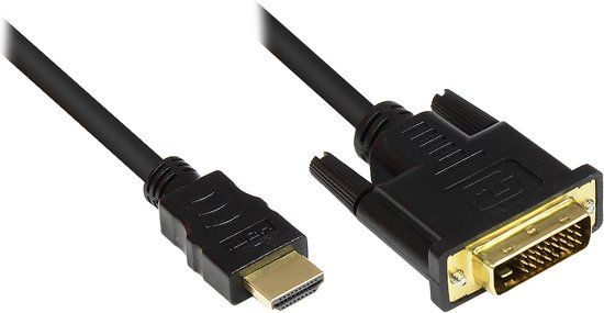 Alcasa HDMI-Kabel Type A -> DVI(24+1) St/St 5.00m zw Gold OFC