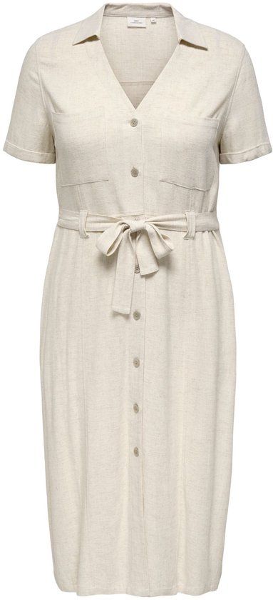 ONLY Carmakoma Blousejurk CARSIESTA Linnen Lange jurk Moonbeam