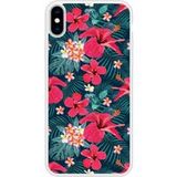 Apple Siliconen hoesje compatibel met iPhone X, Apple iPhone XS Hibiscus Fuchsia