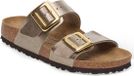 Birkenstock Sydney Cushion Buckle Birko-Flor Narrow Dames Slippers Maat 42 Bruin