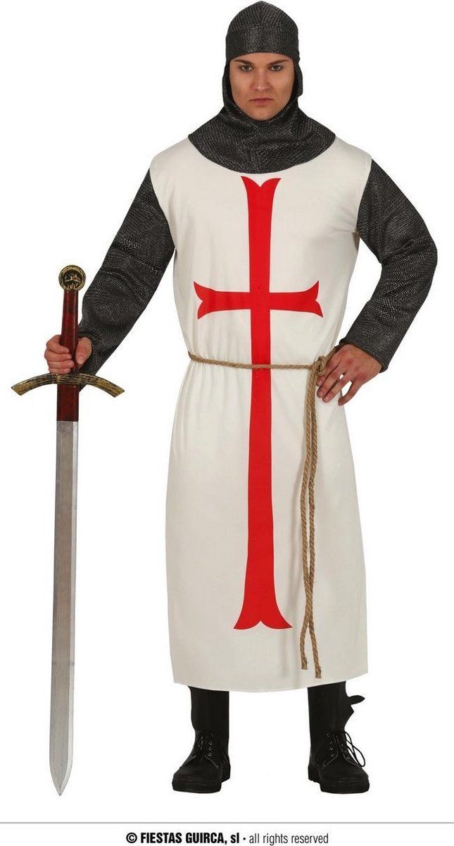 Fiestas Guirca Verkleedkleding Templar Heren Wit/grijs Mt 48-50