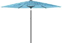 vidaXL Parasol met stalen paal 288x288x225 cm blauw