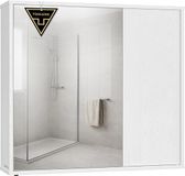 Vasagle Spiegelkast, Badkamerkast, 1 deur, 3 legplanken, Inclusief spiegel, Wit, Spaanplaat, Glas, Hangend, 60 x 55 x 15 cm
