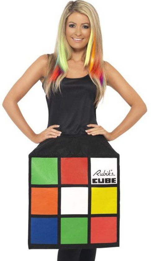 Smiffys Volwassenenkostuum Rubik's Kubus 3D maat M