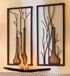 GILDE Metalen wandafbeelding vaas 2-delige set - wanddecoratie vierkant van metaal - afbeeldingen rechthoekig - bruin beige - hoogte 80 cm
