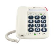 Motorola Voice CT200 Vaste telefoon met snoer, extra grote knoppen, geschikt voor gehoorapparaten, handsfree, SOS-knop, ideaal voor senioren
