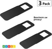 Heble® Webcam Cover 3-Pack - Privacy Protection for Laptop, Phone, Tablet - Black
