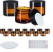 Merkloos Relaxdays Creme potjes met deksel - set van 16 - 60 ml - etiketten - leeg - bruin glas