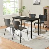 en.casa Eetkamerstoel Essunga set van 4 stapelbare stoelen comfortabel design met stevige poten zwart