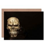 Wee Blue Coo KAART GROETING CREEPY GOTHISCH ROOKY SKULL FACE GEWIED GIFT