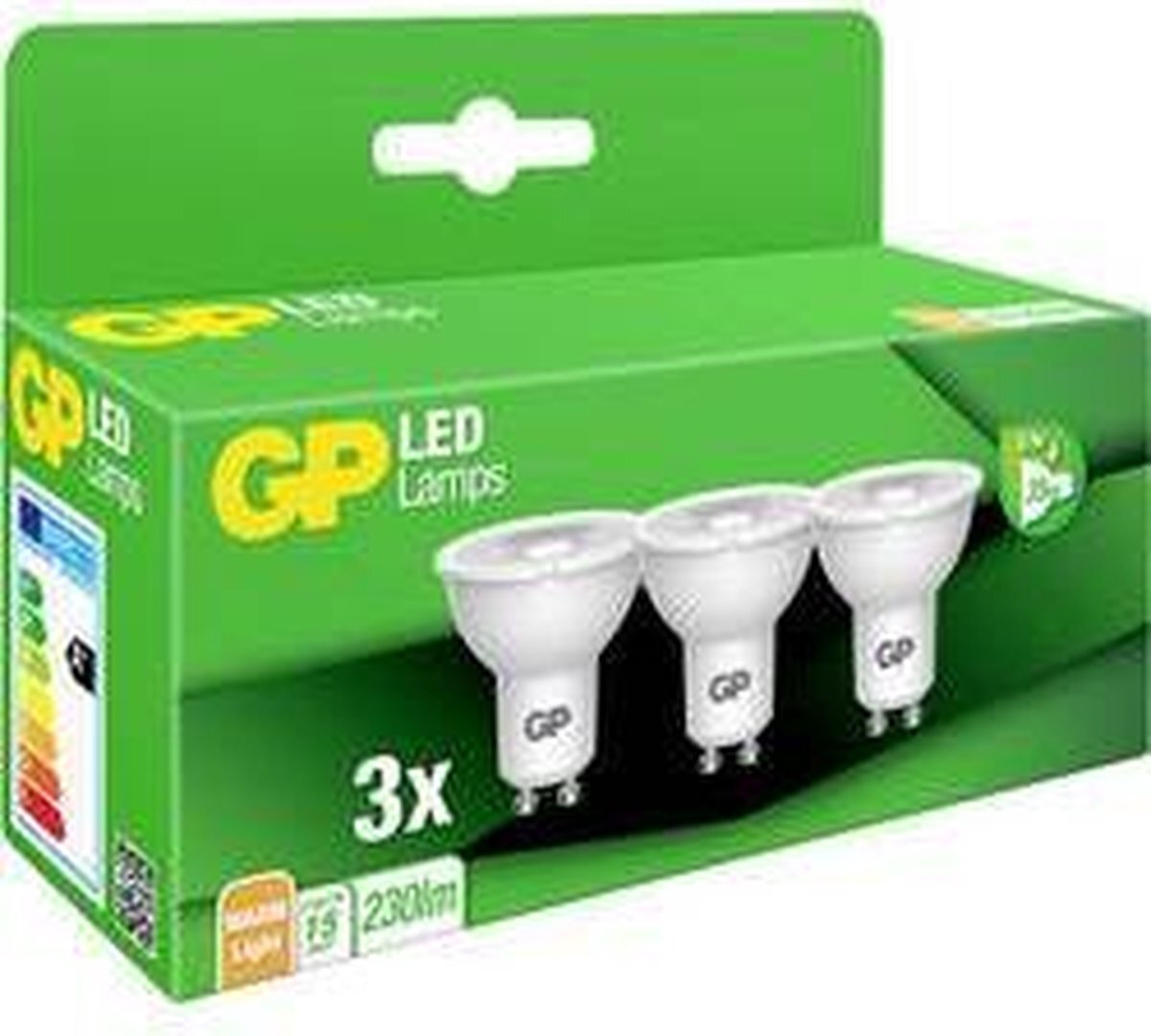 GP Batteries led-spot warm wit gu10 3 stucks