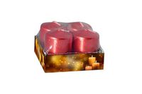 Nataluna Rode metalen kaars 3,9 x 5 cm, 4 stuks, zoals afgebeeld