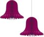 Bellatio Decorations Fest-Dekor Gmbh 6x Aubergine paars decoratie klokken/kerstklokken lampionnen 20 cm
