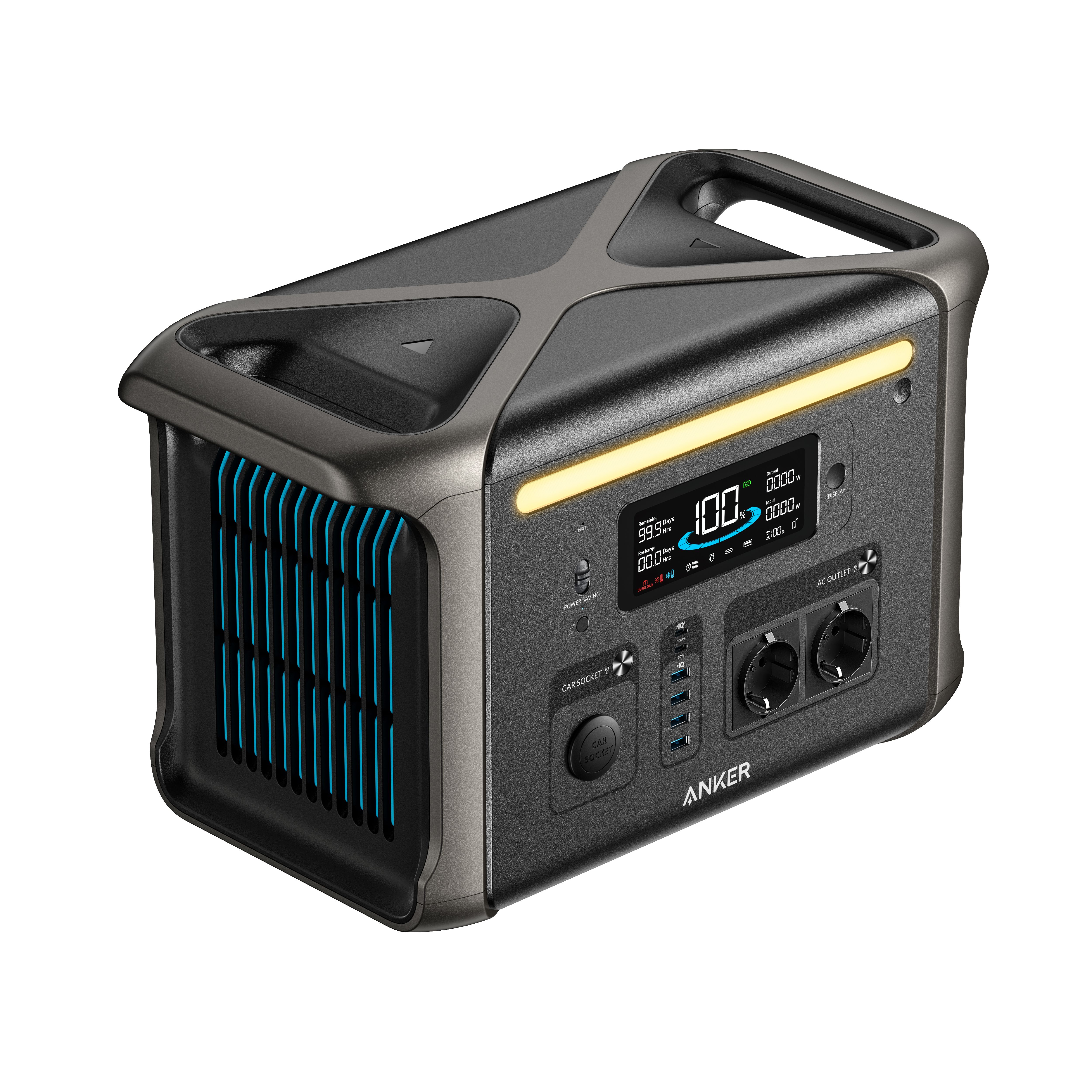 Anker SOLIX F1500 Portable Power Station - 1536Wh - 1800W - LiFePO4 - Black