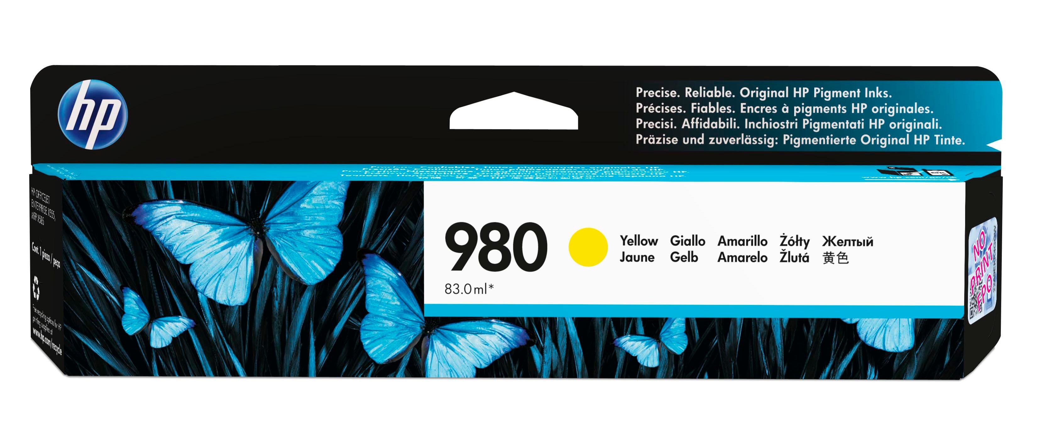 HP 980 originele gele inktcartridge single pack / geel