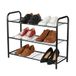 Amig - 3-laags metalen schoenenrek voor 6 of 9 paar schoenen - 65 x 25 x 53,5 cm - Zwart stalen schoenenrek - Ideaal voor slaapkamer, hal of kledingkast