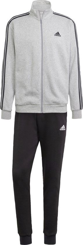 adidas Sportswear Basic 3-Stripes Fleece Trainingspak - Heren - Grijs - 2XL