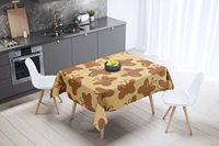 Bonamaison Tafelkleed, Anti-Mold, Sneldrogend, Waterdicht, 100% Polyester Tafellaken, Bruine tinten, 140 x 140 Cm - Ontworpen en Vervaardigd in Turkije