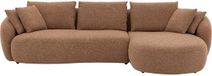 Goossens Ava Canapé d'angle - Tissu - Rouge - 334 x 83 x 175 cm - Droite