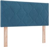 vidaXL - LED - Hoofdbord - Donkerblauw - 100 - cm - Fluweel
