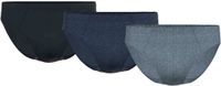 Seidensticker Slip Set van 3 Mannen Zwart/Blauw Effen Katoen/Elastaan M