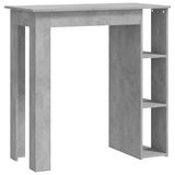 VidaXL Bartafel met schap 102x50x103,5 cm bewerkt hout betongrijs