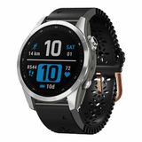 By Qubix - Geschikt voor Garmin bandje - 20mm Quickfit - Flower siliconen bandje - Zwart - Geschikt voor Garmin Fenix 9 / 9 pro - 43mm
