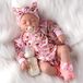 Reborn-pop, 43 cm, dormant, avec tenue à fleurs roses