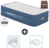 Bestway Alwayszair luchtbed - 1-Persoons - 97 x 191 x 46 cm - Blauw - Inclusief pomp - Kussen en Kussenbeschermer