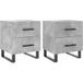 Icecat Tables de chevet 2pcs Armoire de chevet Table de nuit Gris béton 40x35x47,5cm Bois d’ingénierie