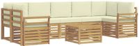 vidaXL Buiten bankenset 8 st Wit en crèmekleurig Polyester
