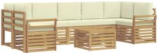 vidaXL Buiten bankenset 8 st Wit en crèmekleurig Polyester