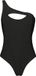 Black Premium by EMP Zwart zwempak met asymmetrische schouder - Dames - S