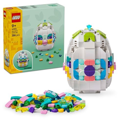 LEGO Paasei Versieren - Pasen Speelgoed voor Kinderen met Kleurrijke Versieringen Incl. Gouden Hartjes en Edelstenen - Paasknutsel Cadeau voor Meisjes en Jongens vanaf 9 Jaar - 40816