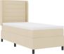 vidaXL Boxspringbed met matras en hoofdeinde, crème kleur, 200 x 80 cm, stof