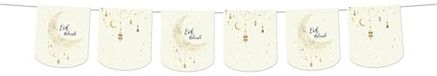 Folat 24890 Decoratie-vlaggetjesslinger Mubarak – 6 meter Eid Deco Ster Maan Accessoires Ramadan, meerkleurig