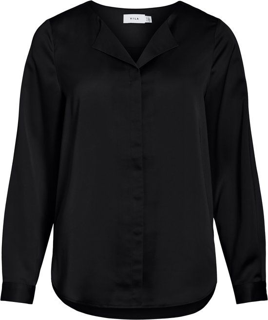 VILA VIELLETTE V-NECK L/S SATIN SHIRT - NOOS - Dames - Blouses