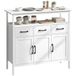 HOMCOM Buffetkast - Spaanplaat, roestvrij staal - 95 x 35 x 88 cm - Blanc
