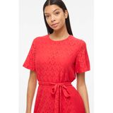 VILA mini jurk broderie rood