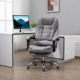 Fauteuil de direction massant et chauffant, hauteur ajustable dossier inclinable, revêtement microfibre gris