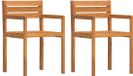 vidaXL Tuinstoelen, 2-delig, 50 x 53 x 80 cm, massief hout, acacia