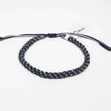 Wristin - Tibetaanse armband geweven donkerblauw/grijs